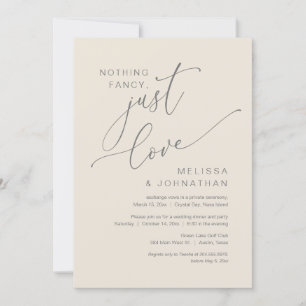 Invitación Nada Fancy, Sólo Amor, Elopement Boda