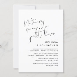 Invitación Nada Fancy, Sólo Amor, Elopement Boda