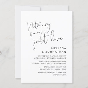 Invitación Nada Fancy, Sólo Amor, Elopement Boda