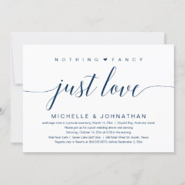 Invitación Nada Fancy, Sólo Amor, Elopement Boda