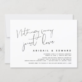 Invitación Nada Fancy, Sólo Amor, Elopement Boda