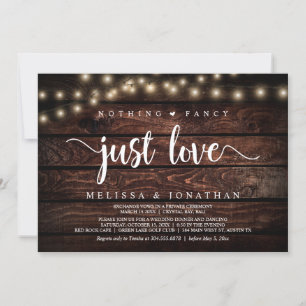 Invitación Nada Fancy, Sólo Amor, Las Cadenas Iluminan Elopem
