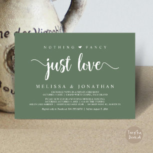 Invitación Nada Fancy Sólo Amor, Moderno Boda Elopement