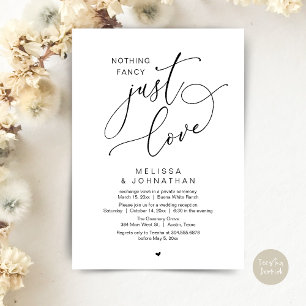 Invitación Nada Fancy, Solo Amor, Recepción De Bodas