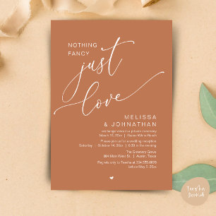 Invitación Nada Fancy, Solo Amor, Recepción De Bodas