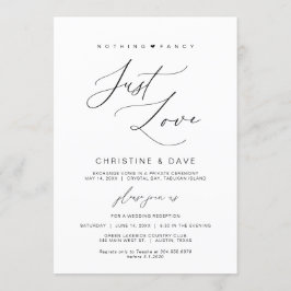 Invitación Nada Fantástico Sólo Amor, Negro, Boda Elopement