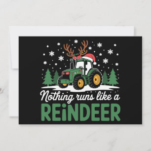 Invitación Nada funciona como un tractor de Navidad de reno