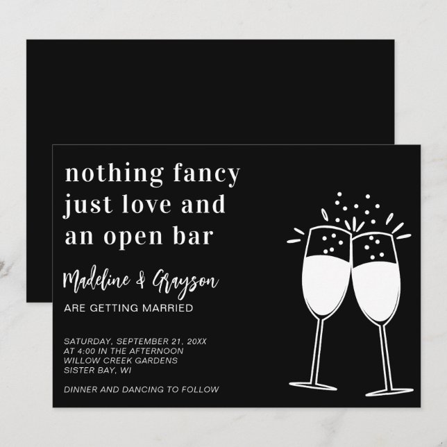 Invitación Nada gracioso sólo amar al Boda Casual (Anverso / Reverso)