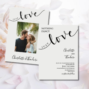 Invitación Nada Lujoso Solo Amor, Boda, Letra, Sencillo