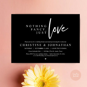 Invitación Nada Lujoso, Solo Amor, Cena de Boda Intima