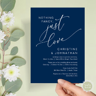 Invitación Nada Lujoso, Solo Amor, Cena de Boda Intima