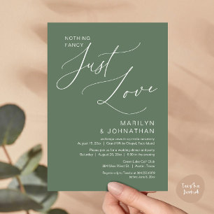 Invitación Nada Lujoso, Solo Amor, Cena de Boda Intima