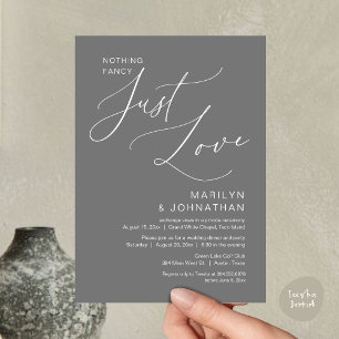 Invitación Nada Lujoso, Solo Amor, Cena de Boda Intima