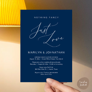 Invitación Nada Lujoso, Solo Amor, Cena de Boda Intima