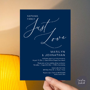 Invitación Nada Lujoso, Solo Amor, Cena de Boda Intima