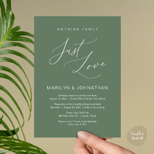 Invitación Nada Lujoso, Solo Amor, Cena de Boda Intima