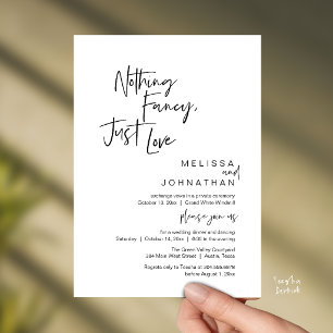 Invitación Nada Lujoso Solo Amor, Cena de Boda Moderna