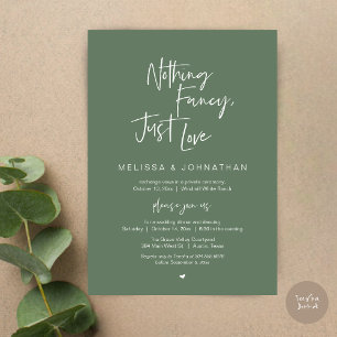 Invitación Nada Lujoso Solo Amor, Cena de Boda Moderna