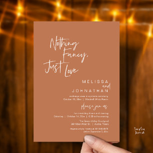 Invitación Nada Lujoso Solo Amor, Cena de Boda Moderna