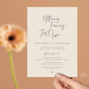 Invitación Nada Lujoso Solo Amor, Cena de Boda Moderna