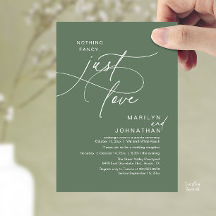 Invitación Nada Lujoso, Solo Amor, Cena Romántica de Boda
