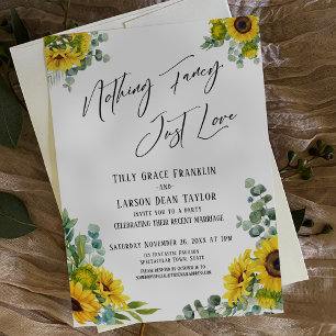 Invitación Nada Lujoso, Solo Amor Eucalipto Girasol