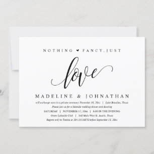 Invitación Nada Lujoso, Solo Amor Fiesta Felices Para Siempre