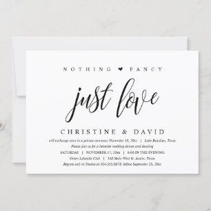 Invitación Nada Lujoso, Solo Amor, Fiesta Feliz Para Siempre