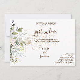 Invitación Nada Lujoso Solo Amor Huida Herbal