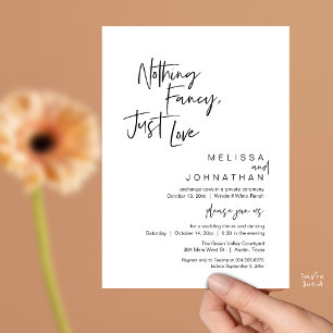 Invitación Nada Lujoso Solo Amor, Recepción de Boda Moderna