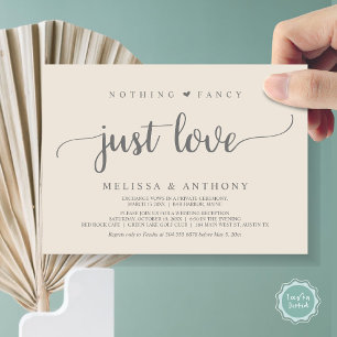 Invitación Nada Más Fantástico Que Amor, Elopement, Rústico B