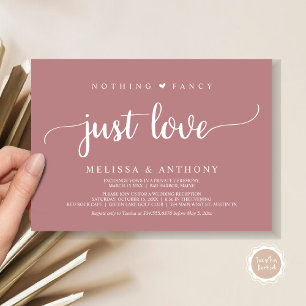 Invitación Nada Más Fantástico Que Amor, Elopement, Rústico B
