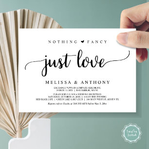 Invitación Nada Más Fantástico Que Amor, Elopement, Rústico B