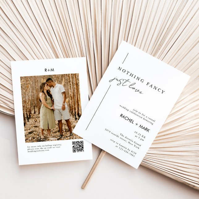 Invitación Nada Minimalista casual Fancy Just Love Boda (Subido por el creador)