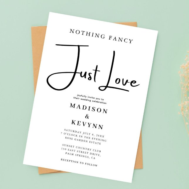 Invitación Nada minimalista Fancy Just Love Boda (Subido por el creador)