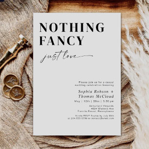 Invitación Nada Minimalista moderno Fancy Just Love Boda