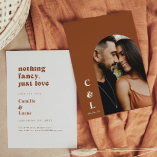 Invitación Nada Retro Elegante solo amor guardar la fecha