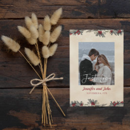 Invitación Nada romántico sólo amor a la boda de invierno