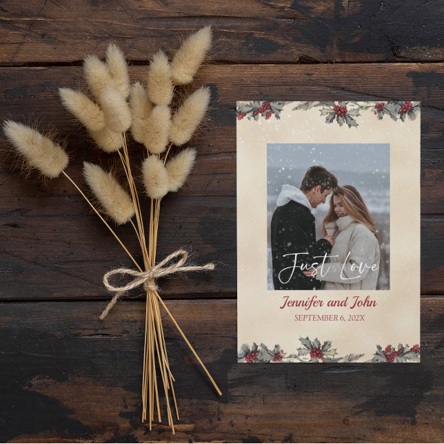 Invitación Nada romántico sólo amor a la boda de invierno (Subido por el creador)