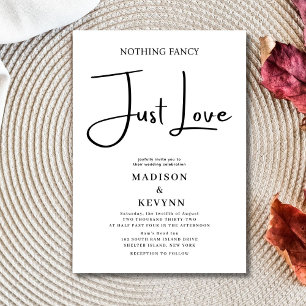 Invitación Nada Simple Fancy Just Love Boda