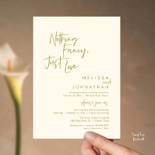 Invitación Nada sofisticado solo amor, Cena de Boda Moderna