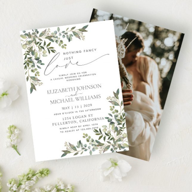 Invitación Nada sofisticado solo amor Eucalipto Boda Casual (Subido por el creador)