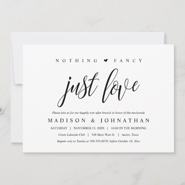 Invitación Nada sofisticado, solo amor y un brunch para vivir (Anverso)