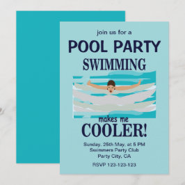 Invitación Nadar Me Hace Más Fresco Fiesta en la Piscina