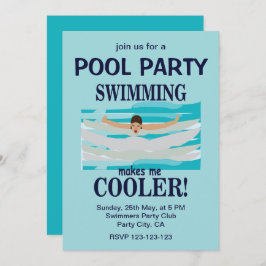 Invitación Nadar me hace más frío Fiesta de la piscina