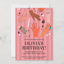 Invitación Nail Salon Birthday Party
