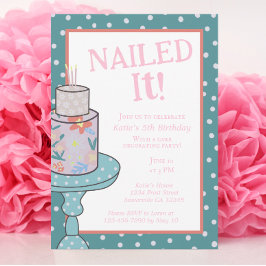 Invitación Nailit Baking Cake Decorated Birthday
