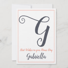 Invitación Name Day Saint's Day Letter G Monogram
