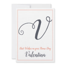 Name Day Saint's Day Letter V Monogram