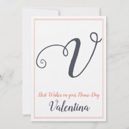 Invitación Name Day Saint's Day Letter V Monogram
